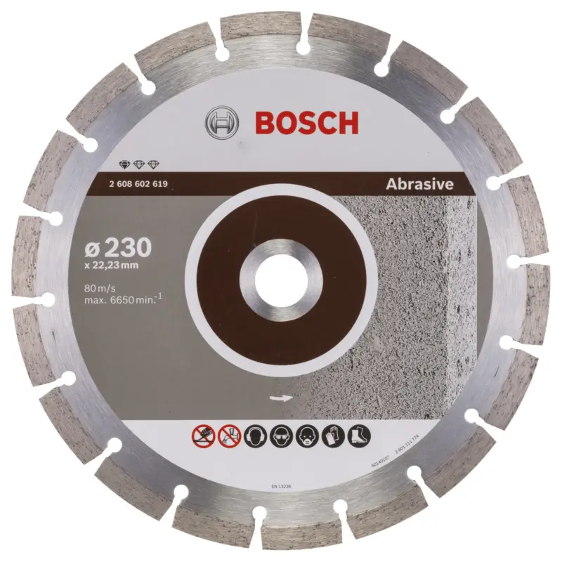 Rabatt Bosch Diamanttrennscheibe Standard for Abrasive 230x22,23x2,3x10 mm 2608602619