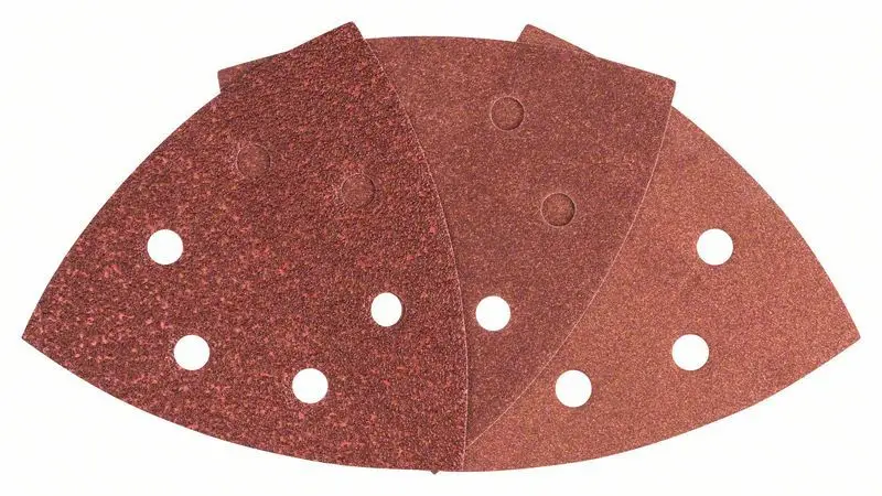 Neu Im Sortiment Bosch Schleifblatt-Set für Delta-Schleifer 25tlg. 6 Löcher Klett 105 mm Klett 60 120 180 - 2607017111