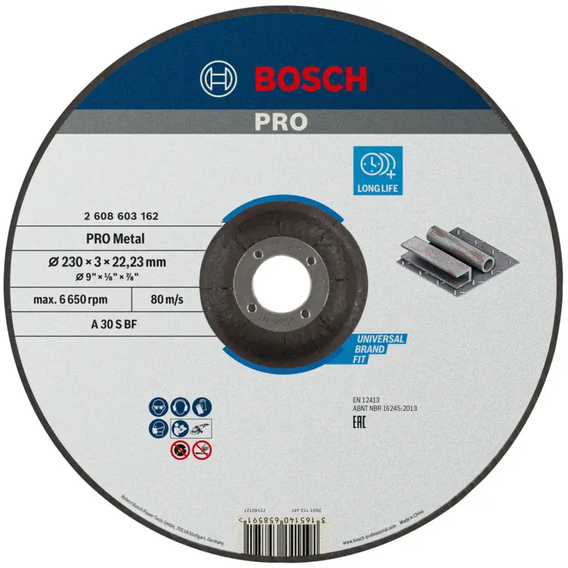 Solange Der Vorrat Reicht Bosch PRO Metal Trennscheibe 230 x 3 x 22,23 mm - 2608603162