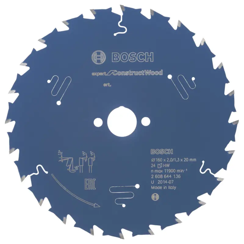 Bosch Kreissägeblatt Expert for Construct Wood für Handkreissägen 160 x 20 x 2 mm 24 - 2608644136 Super-Preis