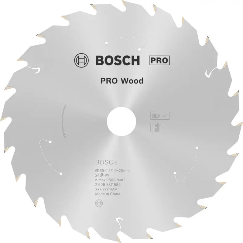 Bosch PRO Wood cordless Blatt für Kreissägen 165 x 1,5 x 20 mm - 2608837685 Nur Für Kurze Zeit