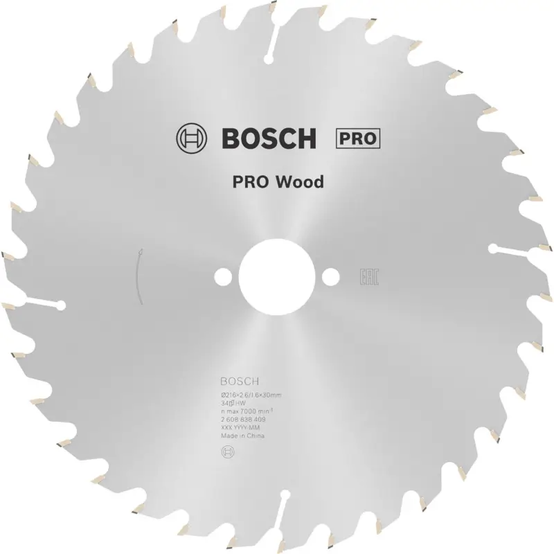 Bosch PRO Wood Kreissägeblatt 216 x 2,6 x 30 mm - 2608838409 Neu