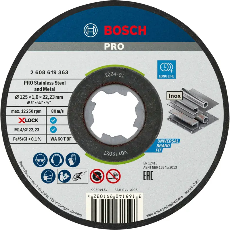 Mega-Angebot Bosch PRO 25x Stainless Steel and Metal X-Lock Trennscheibe 125 x 1,6 x 22,23 mm - 2608619363