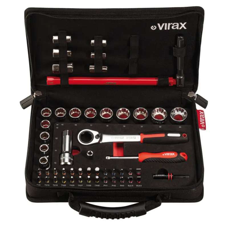 VIRAX Kit Armaturenmutternschlüssel, Durchgangssteckschlüssel 51 Stk - 310410 Begrenztes Angebot