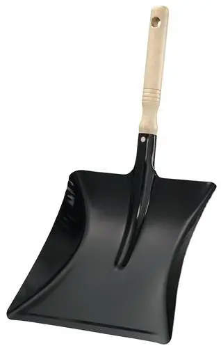Kehrschaufel mit Holzgriff Metall schwarz lackiert - 51200-08 Top-Seller