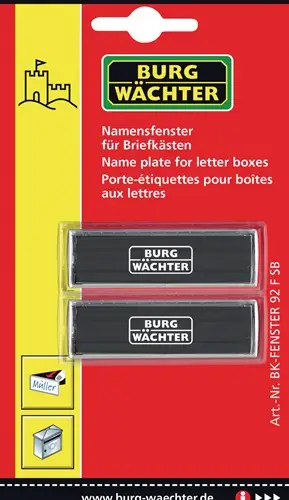 BURG-WÄCHTER Ersatz-Namensfenster alle Briefk. - BK 92 F SB Markenware