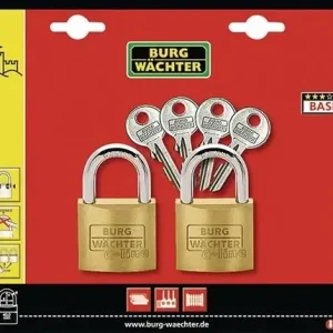 Top-Seller BURG-WÄCHTER Vorhangschloss-Set Quadro 222 40 Bügel-S.6mm Bügel-H.22mm - QUADRO 222 40 SB