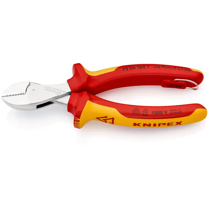 Heißes Angebot Knipex X-Cut mit Befestigungsöse verchromt, isoliert mit Mehrkomponenten-Hüllen, VDE-geprüft; mit integrierter isolierter Befestigungsöse zum Anbringen einer Absturzsicherung 160 mm - 7306160TBK