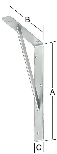 VORMANN Stegkonsole L.400mm H.250mm B.30mm S.4mm weiß Trgf.250kg - 000159400W Top-Angebot
