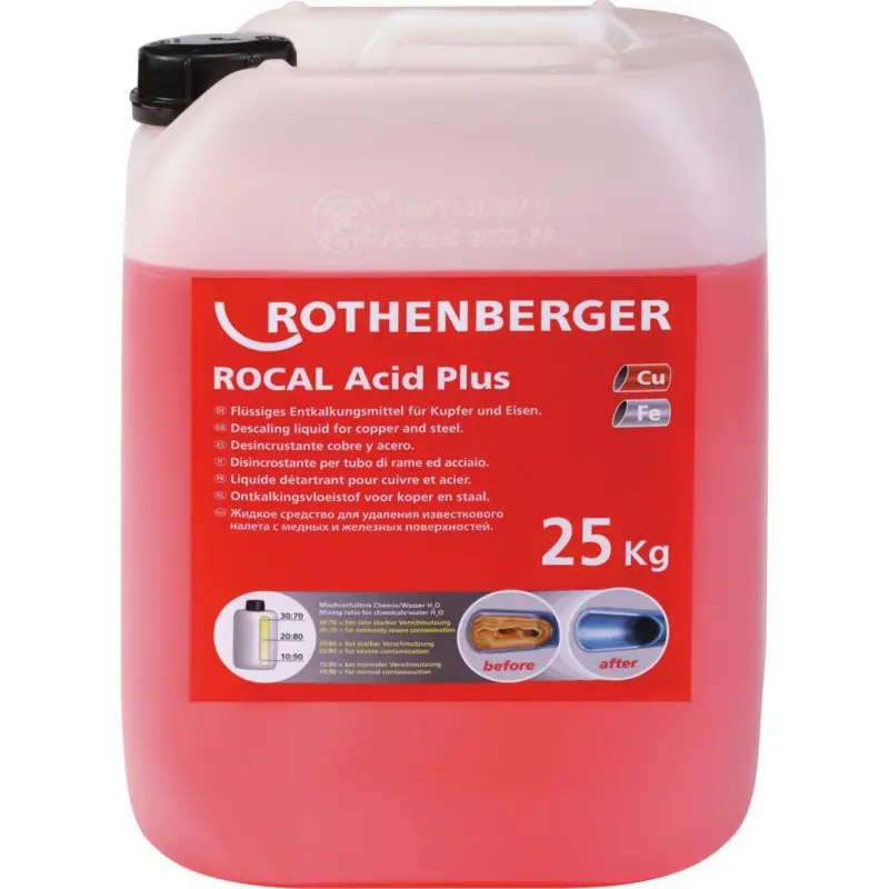 ROTHENBERGER ROCAL Acid Plus Entkalkungskonzentrat, Cu, FE, 25kg - 1500000914 Geprüft