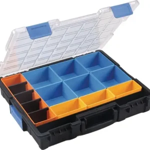 Bestseller Sortimentskasten B440xT355xH76mm 15 Fächer 4 Trennstege transp.schwarz - 454220