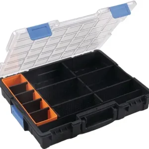 Rabatt Sortimentskasten B440xT355xH76mm 12 Fächer 10 Trennstege transp.schwarz - 454270