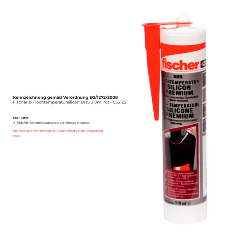 Garantierte Lieferung Fischer 1x Hochtemperatursilicon DHS 310ml rot - 053125