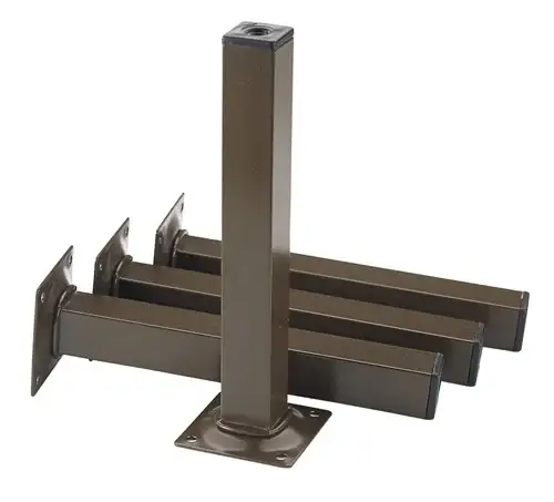 ELEMENT SYSTEM Möbelfuß schwarz RAL 9005 25 x 25 mm H.600 mm Platte - 11101-00051 Top-Seller