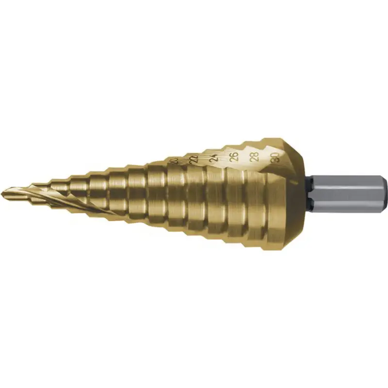 RUKO Stufenbohrer HSS-TiN spiralgenutet mit Kreuzanschliff Ø 4 - 30 mm - 101052T Finale Aktion