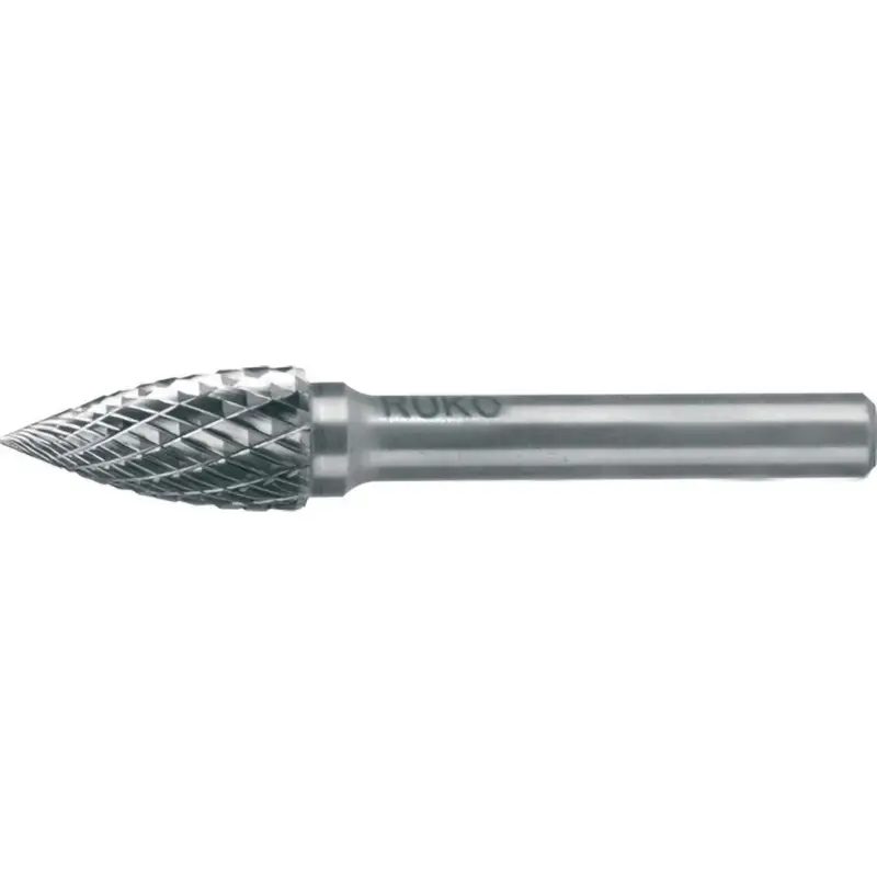 RUKO Hartmetall-Frässtift SPG Ø 8 mm Kopflänge 18 mm Schaft-Ø 6 mm blank Verzahnung KVZ 4 - 116026 Nur Heute