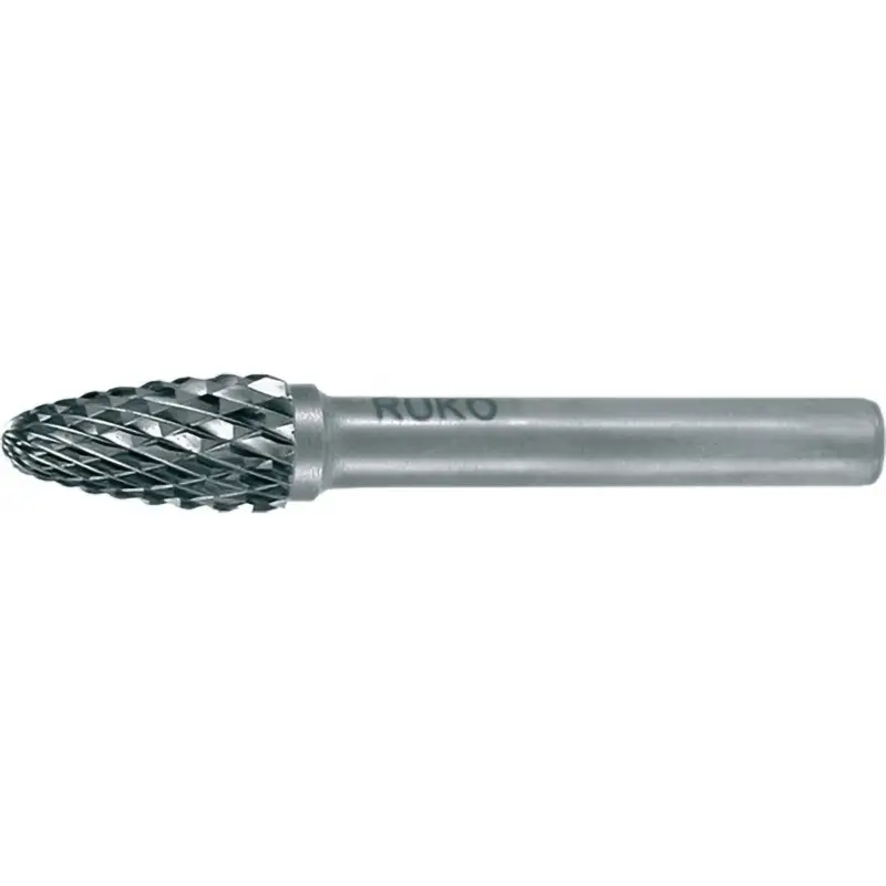 RUKO Hartmetall-Frässtift RBF Ø 12 mm Kopflänge 25 mm Schaft-Ø 6 mm blank Verzahnung KVZ 4 - 116033 Begrenztes Angebot