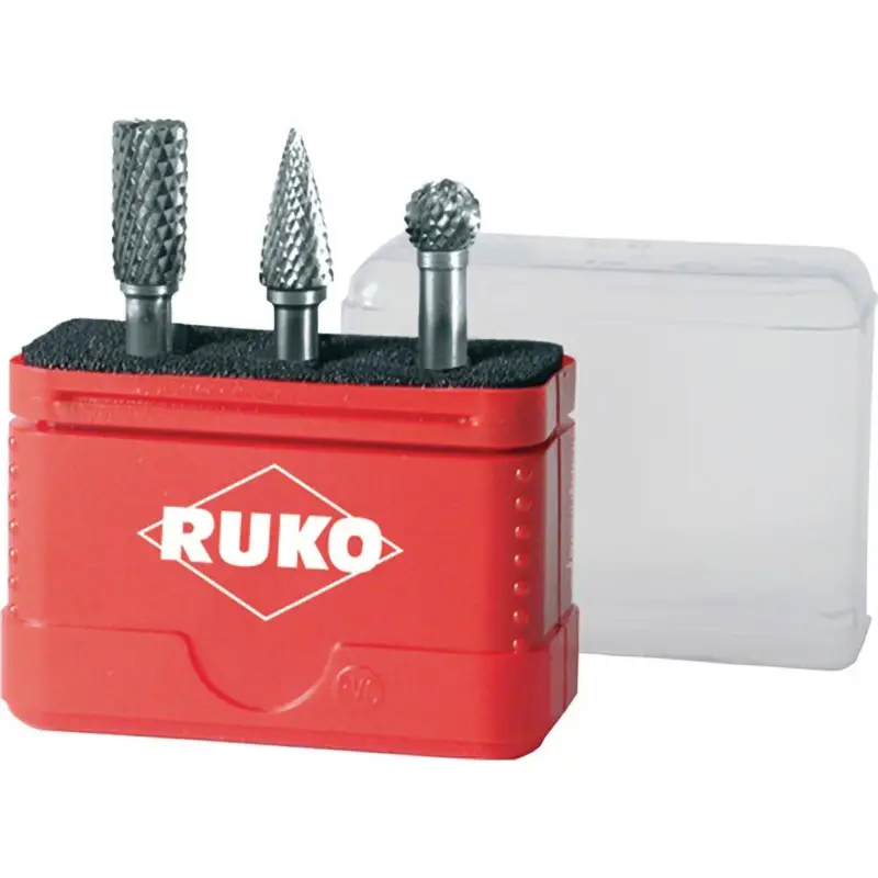 RUKO Hartmetall-Frässtiftsatz 3tlg. HM Verzahnung ZYA-ST/SPG/KUD Schaft-Ø 6 mm - 116001 Preis Gesenkt