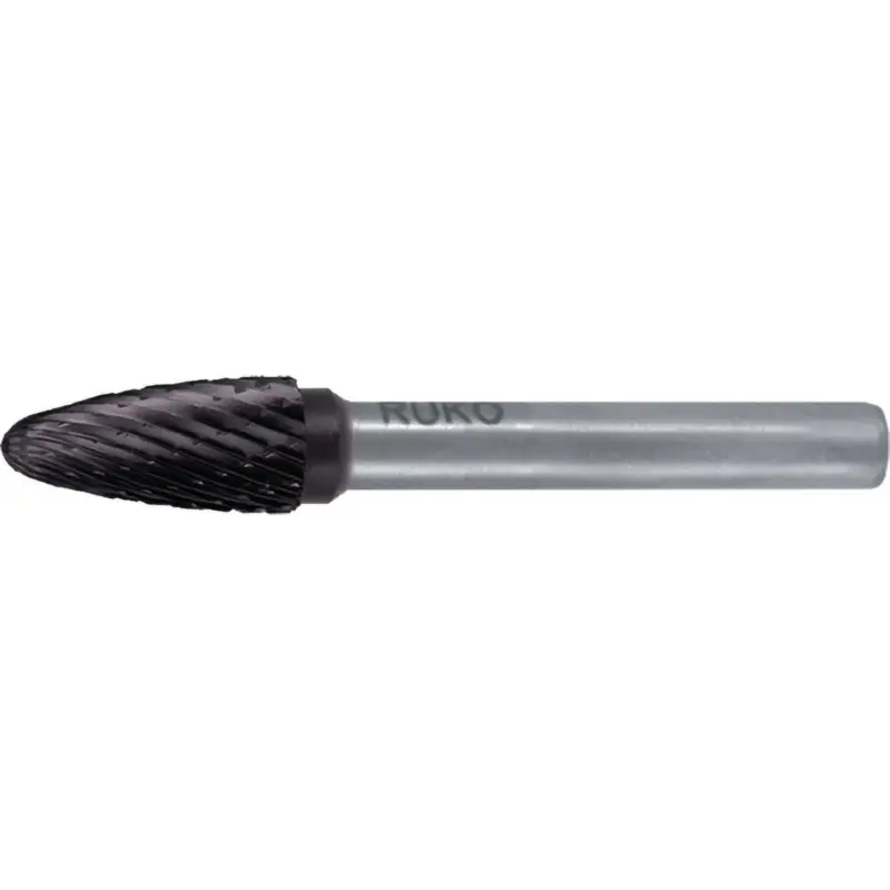 Markenware RUKO Hartmetall-Frässtift RBF Ø 16 mm Kopflänge 25 mm Schaft-Ø 6 mm TiCN Verzahnung KVZ 4 - 116034TC