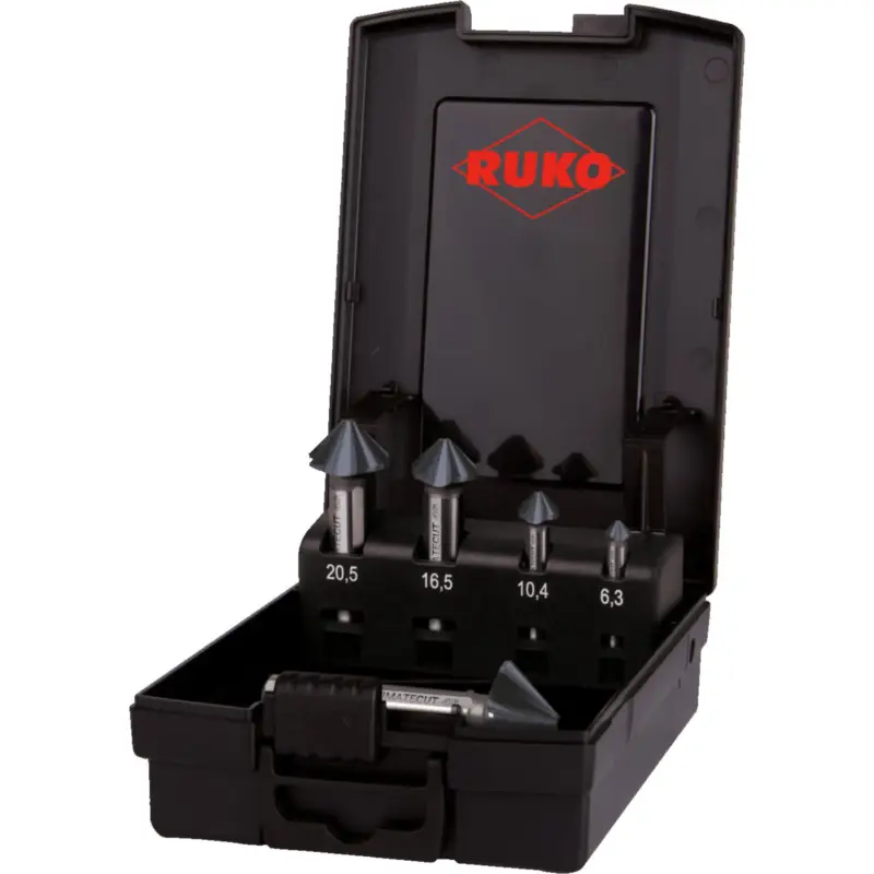 RUKO ULTIMATECUT Kegel- und Entgratsenker-Satz 4S HSS RUnaTEC DIN 335 90° in Kunststoffkassette 5 teilig - 102891PRO Direktkauf