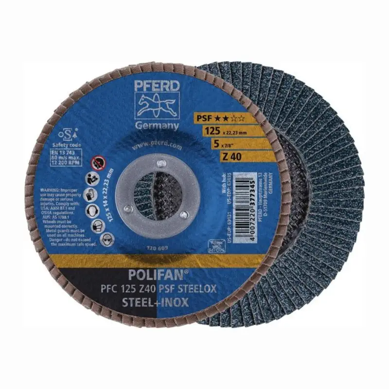 Saisonangebot PFERD Fächerscheibe POLIFAN Z PSF STEELOX Ø 115 mm Körnung Z-40 konisch - 67764115