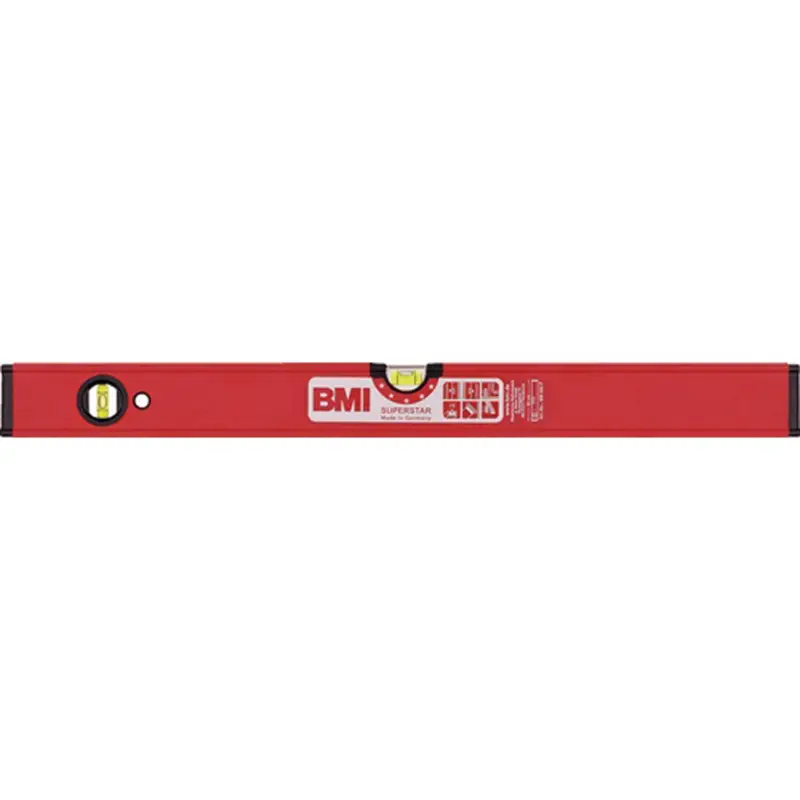 Must-Have BMI Wasserwaage SUPERSTAR 120cm Alu.rot ± 0,5 mm/m m.Magnet - 696120 PM