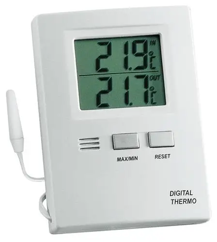 Direktkauf TFA Thermometer Messber.auß.-50 b.70GradC/in.-10 b.60GradC H85xB60xT15mm Ku. - 301012