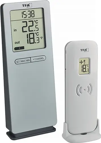 TFA Funkthermometer LOGOneo in.b.+50GradC/auß.-40GradC b.+60GradC H155xB64xT46mm Ku. - 30.3071.54 Billig