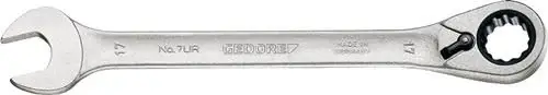 Zertifiziert Gedore Maulringratschenschlüssel 7 UR SW 19 mm 250 mm - 2297361