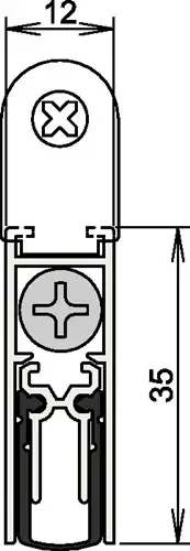 Sonderaktion athmer Türdichtung Doppeldicht M-12/35 1-392 1-s.L.1208mm Alu.silberf.HLT - 1-392-1210