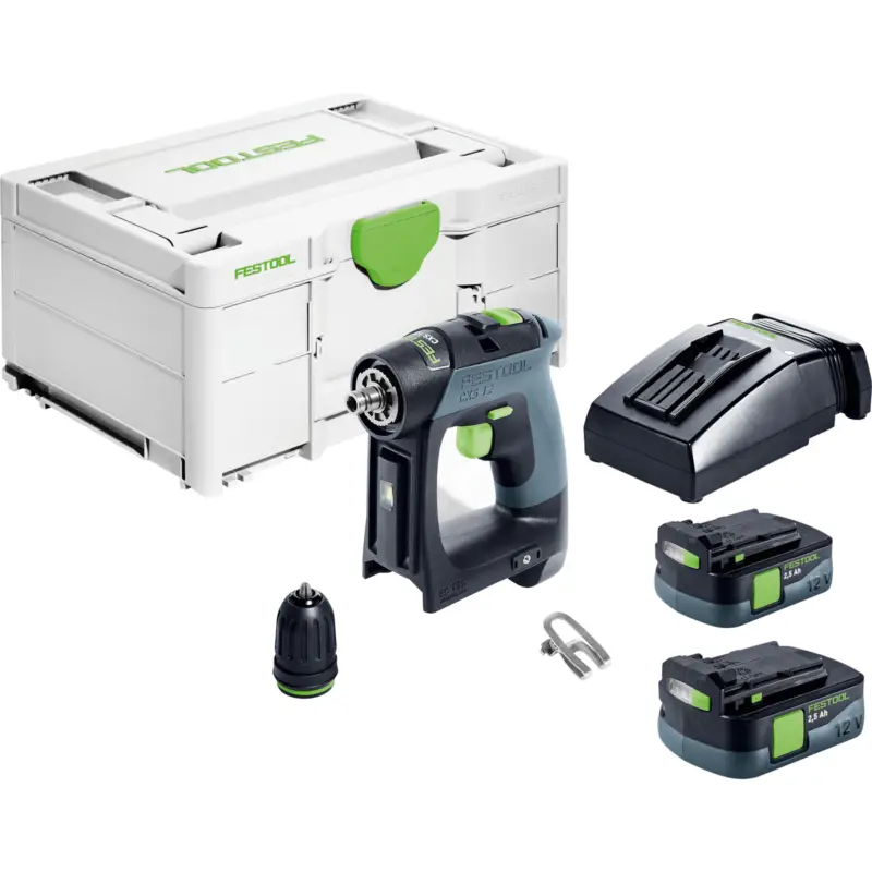 Festool Akku-Bohrschrauber CXS 12 2,5-Plus / 2x 2,5 Ah Akku + Ladegerät im Systainer - 576864 Sonderaktion