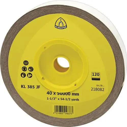 Jetzt Bestellen KLINGSPOR Schleifgeweberolle KL 385 JF 50 m x 40 mm Körnung 60 - 218079