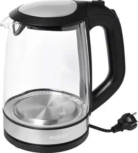 Markenprodukt Wasserkocher WK 3501 swg 2200 W schwarz ,2l 1,1kg Glas,VA LED blau - 5010060