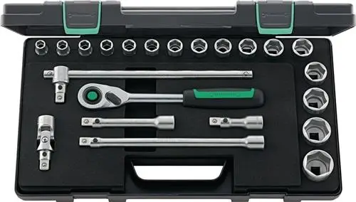 Stahlwille Steckschlüsselsatz 52/16/6QR 22tlg. 1/2″ SW 10-32 mm Anzahl Zähne 80 6-kant - 96031480 Sonderangebot