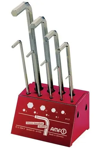 Wochenendangebot AMF Winkelschraubendrehersatz 911L-WM9 9tlg. in Werkstattständer - 44099