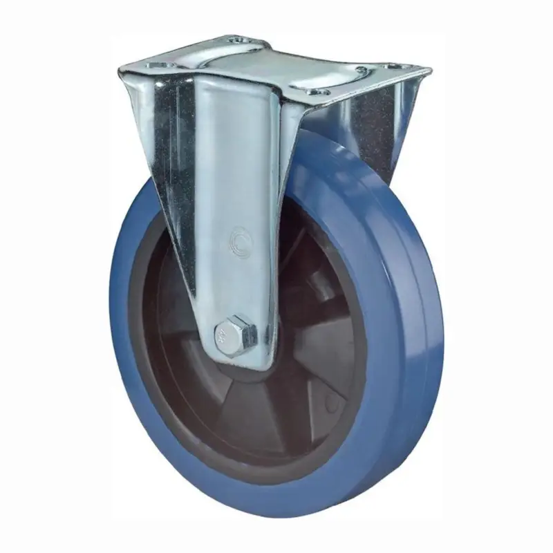 BS Rollen Bockrolle Elastik-Vollgummi blau Rollenlager Rad-Ø 100 mm 140 kg - L410.B61.101 Schnäppchen