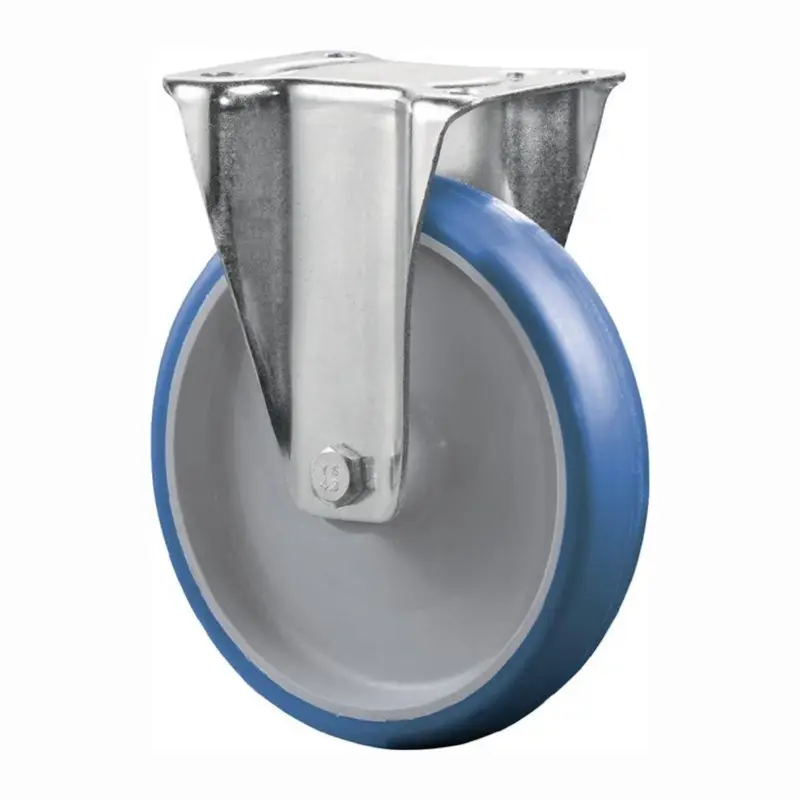 Zertifiziert BS Rollen Bockrolle Polyurethan blau Rollenlager Rad-Ø 80 mm 125 kg - L410.B36.080