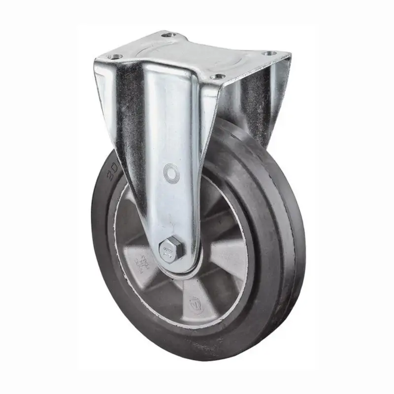 Jetzt Kaufen BS Rollen Schwerlast-Bockrolle mit Anschraubplatte Elastik-Vollgummireifen Kugellager 160 mm 300 kg - L610.B80.160