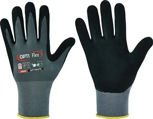 Preiswert OPTIFLEX Handschuh OPTIMATE grau / schwarz EN 420 / EN 388 PSA II Gr. 11 - 0680-11H