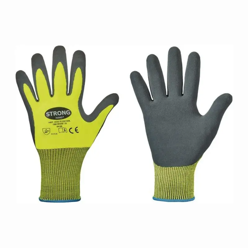 Bestseller STRONGHAND Handschuhe Flexter neongelb / grau EN 388 PSA II Gr. 9 - 0530-09H