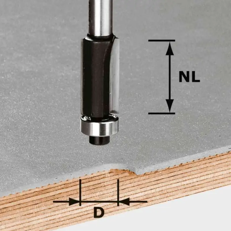 Festool Bündigfräser Fräser Oberfräse OF Schablonen HW S8 D12,7/NL25 491027 Zertifiziert