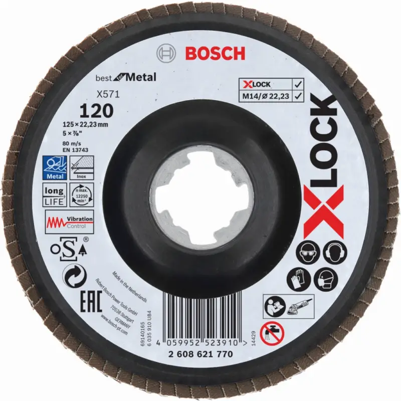 Top-Seller Bosch X-LOCK Fächerscheibe BfM 125 mm K120 Best for Metal Long Life 2608621770