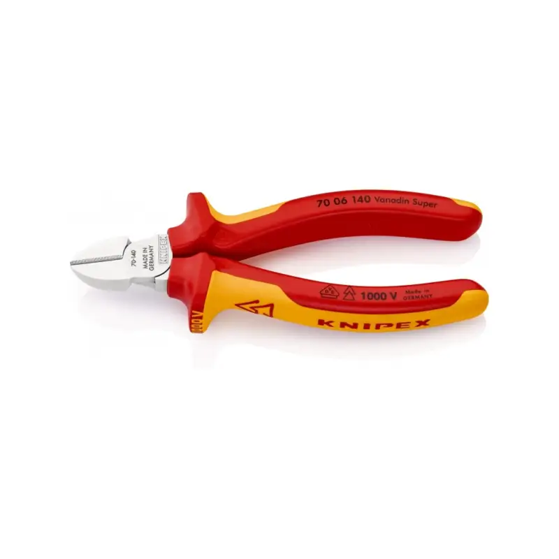 Knipex Seitenschneider isoliert Schnitt verchromt VDE Länge 140 mm 7006140 Begrenztes Angebot