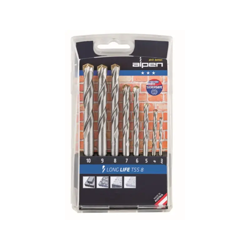Letzte Chance Alpen Bohrer-Kassette Long Life TSS 8 Ø 3,4,5,6,7,8,9,10 mm 8tlg. 700108100