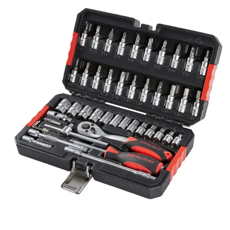 Online Kaufen HM Müllner Steckschlüsselsatz 46-tlg. 1/4“-Vierkantantrieb 1/4“-Sechskantantrieb