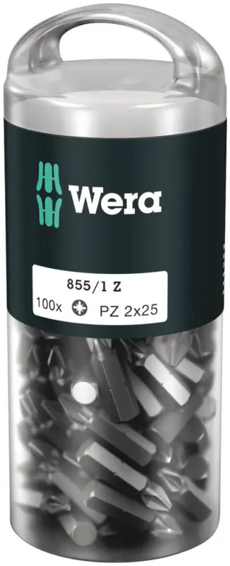 Wera 855/1 Z DIY 100 Bits, PZ 2 x 25 mm, 100-teilig 05072444001 Finale Aktion