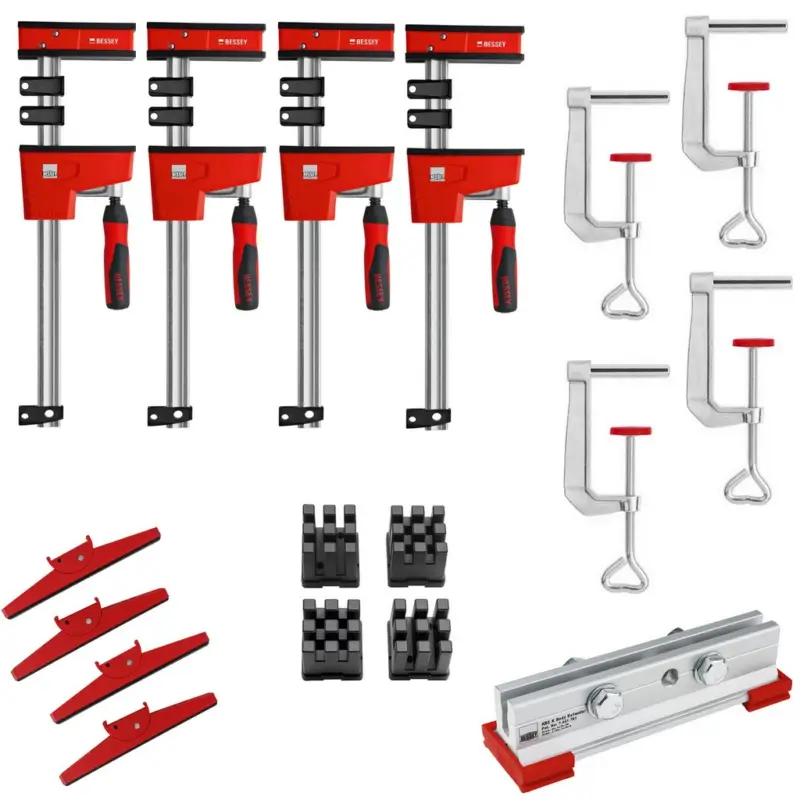 Billig Bessey KRE-SET-A 4x KRE 100 Zwinge 4x TK6 Tischklemme 2x KR-AS Adapter KP KBX20