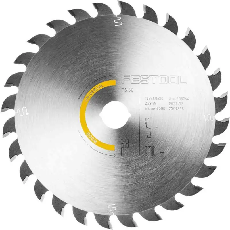 Markenprodukt Festool Kreissägeblatt WOOD Universal HW 168x1,8x20 W28 205764 TS 60 K CSC 50