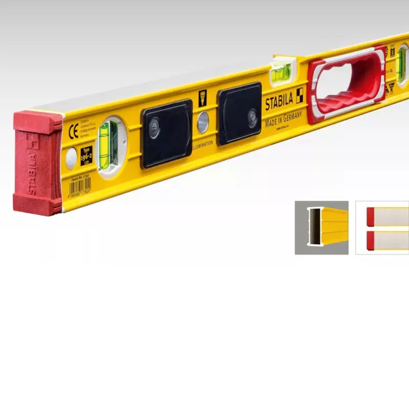 Garantierte Lieferung Stabila Leichtmetallwasserwaage Wasserwaage Beleuchtung 196-2LED 122cm 17393
