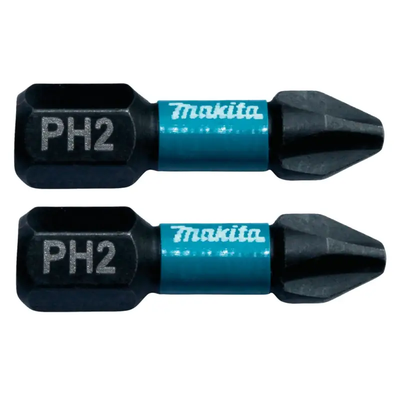 Zertifiziert Makita Bit PH2 25 mm 2 Stück Impact Black B-63616